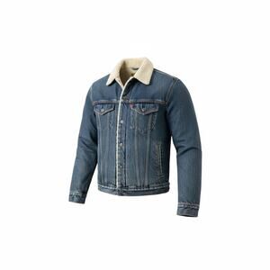 Gap Men's Sherpa Lined Medium Blue Denim Jean‎ Trucker Jacket - Size Medium